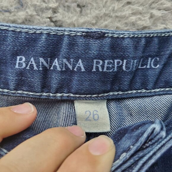 Banana Republic Jeans Womens Size 26 Blue Skinny Straight Stretch Mid-Rise Denim - Picture 2 of 12